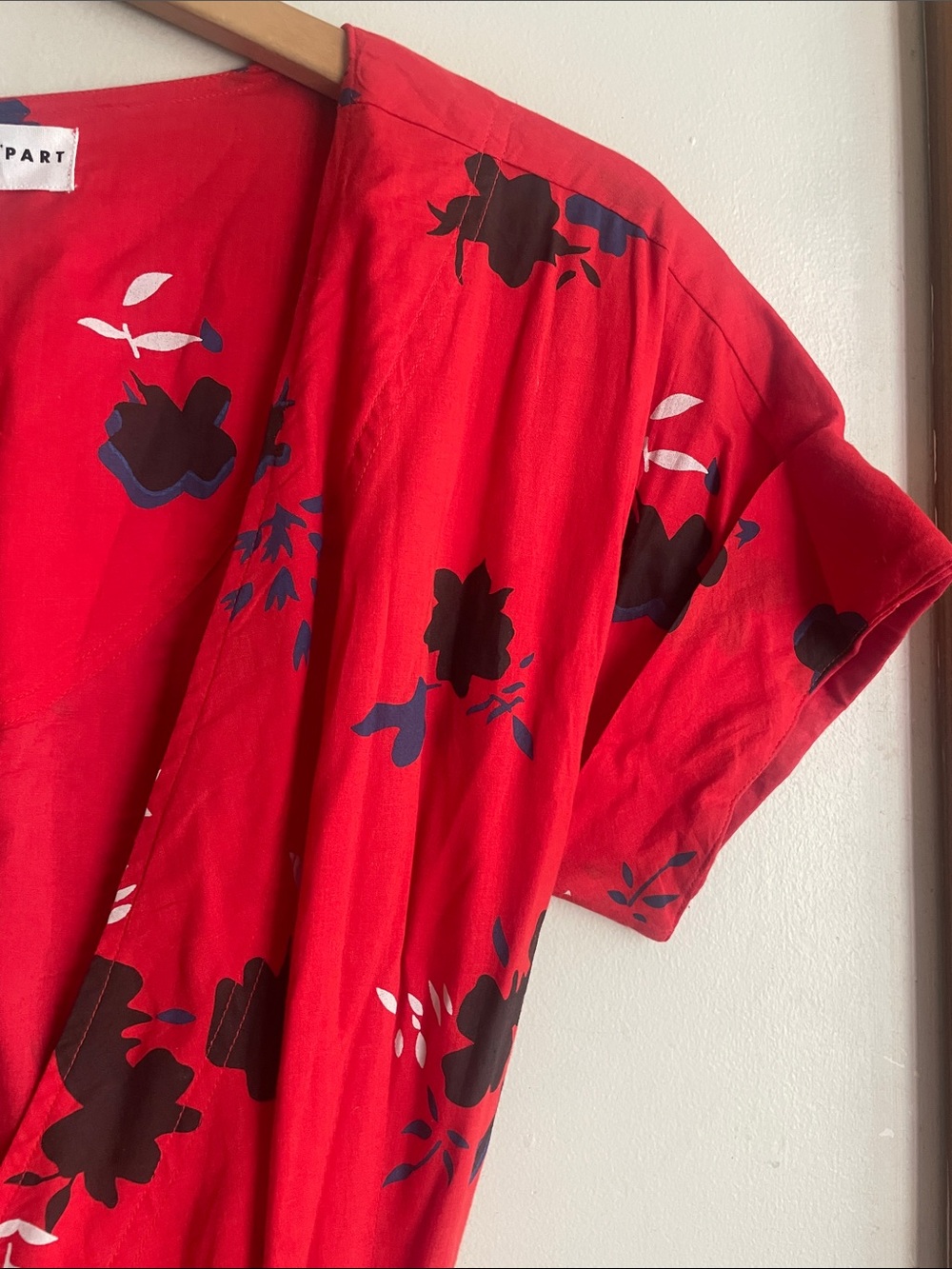 Apiece Apart Amaro Wrap Dress Red Floral - Picture 4 of 14